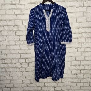 Blue cute long sleeve dress